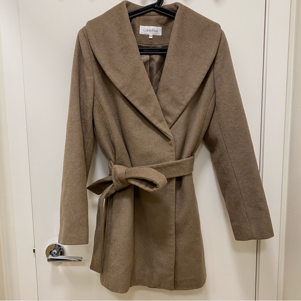 Calvin Klein, taupe wool coat